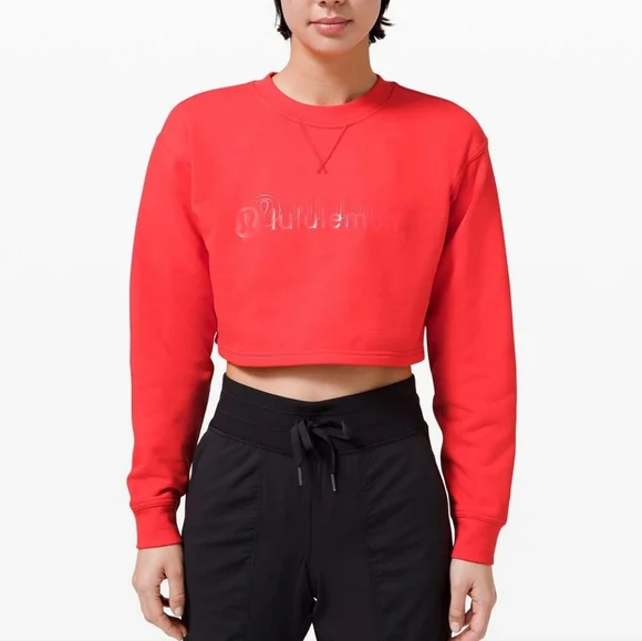 Lululemon All Yours Cropped Crew *Lunar New Year in Love Red - Picture 2 of 11